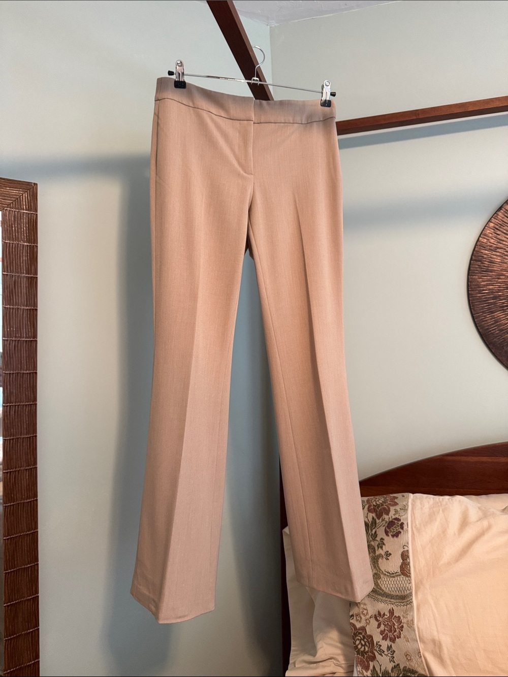White House Black Market Women's Taupe Boot-Cut Pants